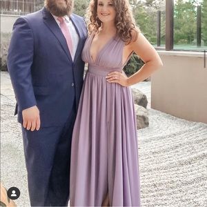 Lulus Dusty Purple Bridesmaid Prom Maxi Dress